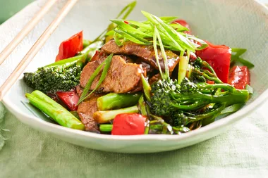 Mongolian lamb and broccolini stir-fry