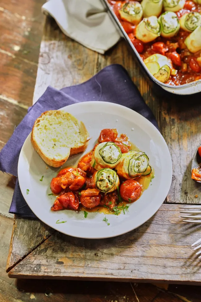 Zucchini ricotta marinara