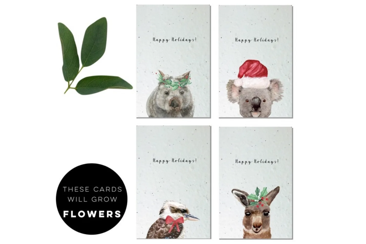Set of 4 plantable Christmas cards