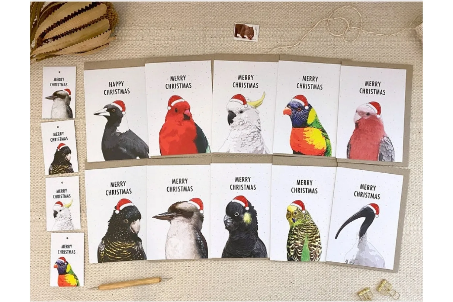 Australian Bird Pack of 10 Mixed Christmas Cards