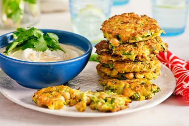 Chickpea and zucchini fritters.