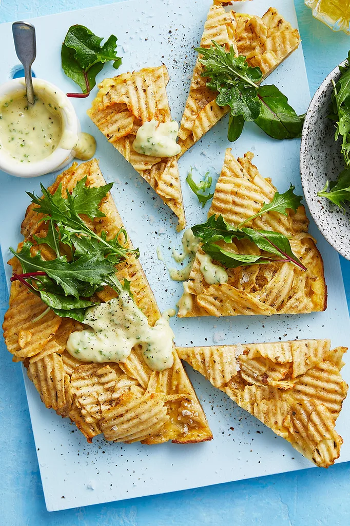 Salt and vinegar potato tortilla with aioli