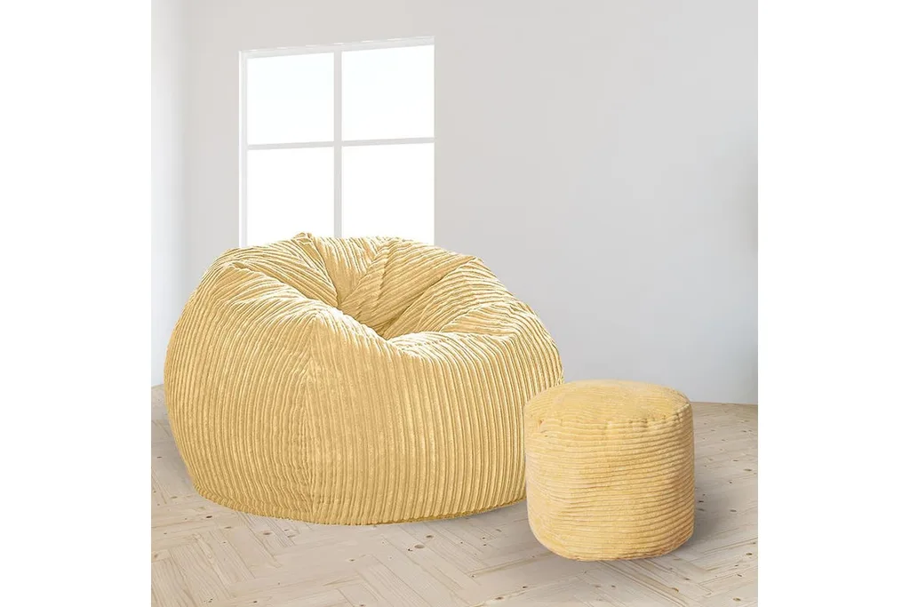 Marlow Bean Bag Chair Cover Home Game Seat Lazy Sofa Cover Large With Foot Stool