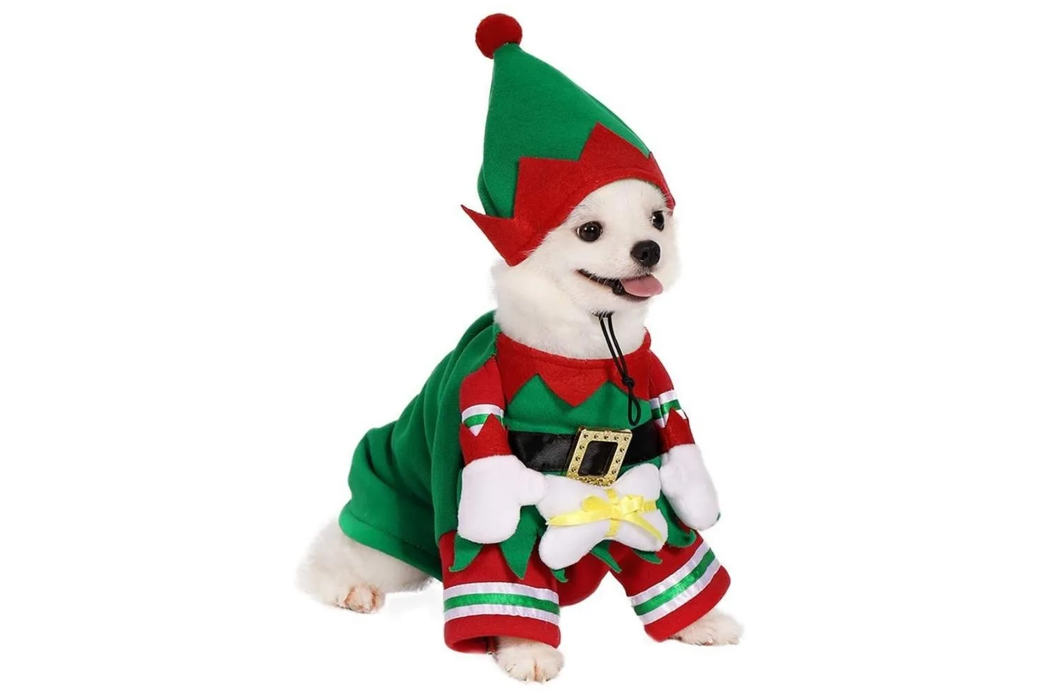 Yoption Christmas Elf Dog Cat Costume with Hat