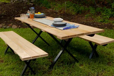 How to make an outdoor dining table and bench