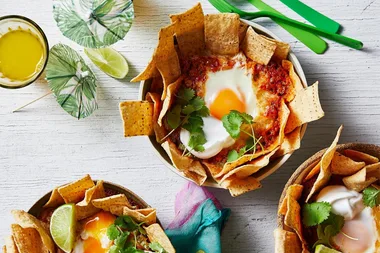 Red capsicum microwave Mexican breakfast bowl
