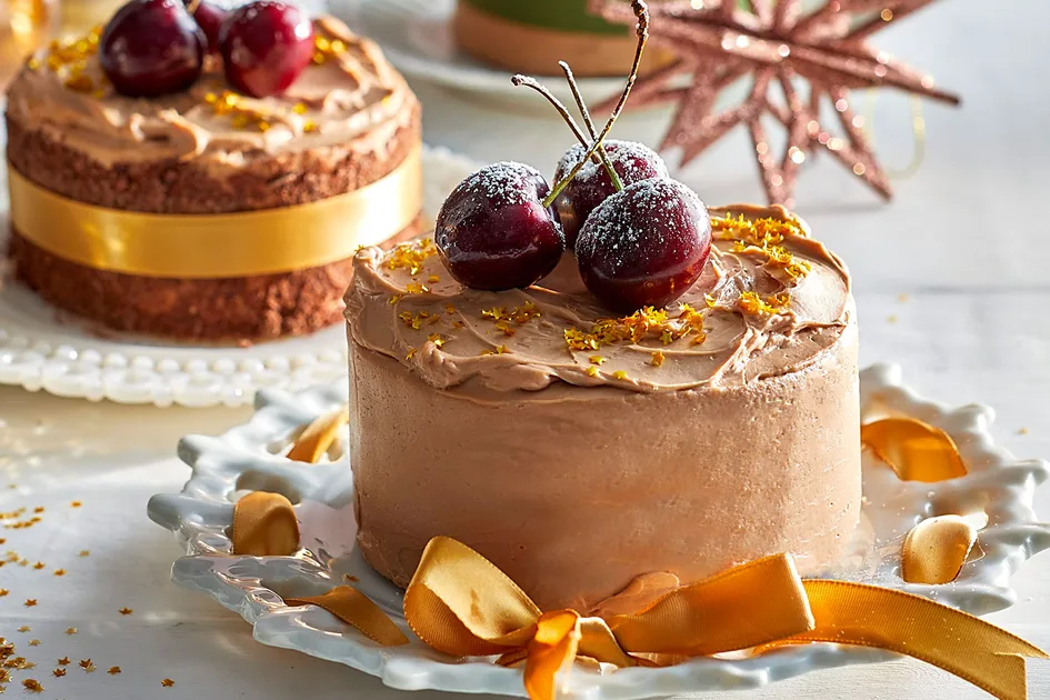 Chocolate cherry gift cakes recipe Recipe - Better Homes & Gardens Australia