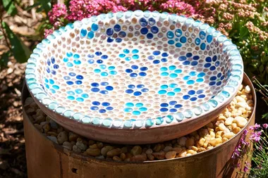 How to make a mosaic bird bath