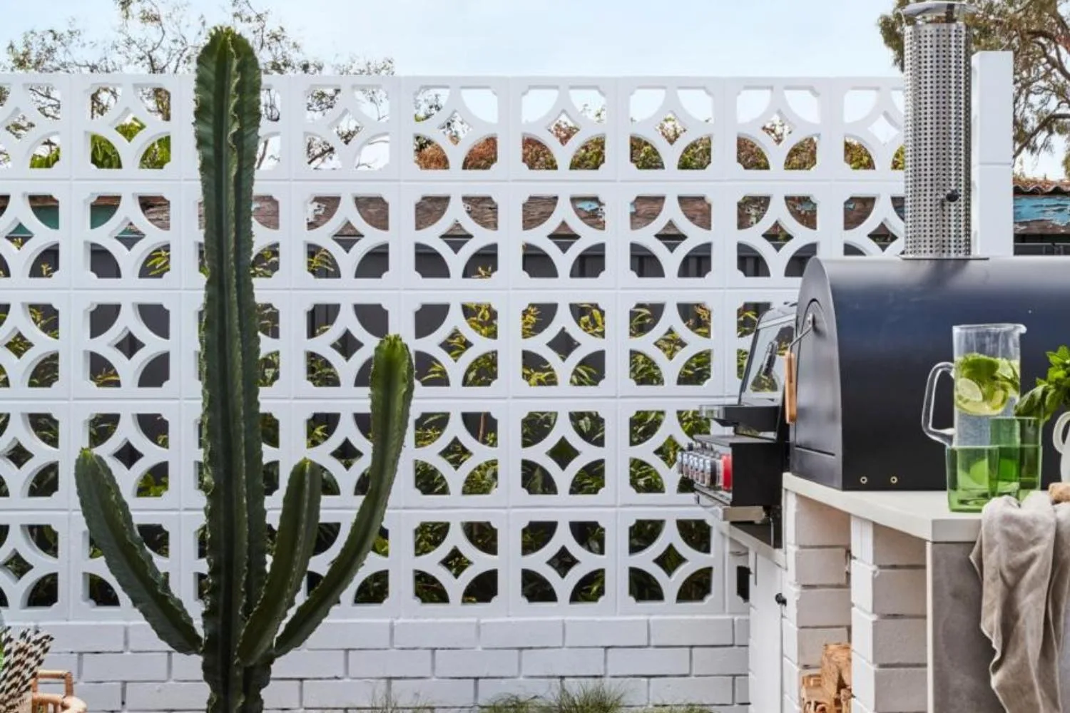 Breeze blocks can make a stylish screening for patios and outdoor areas.