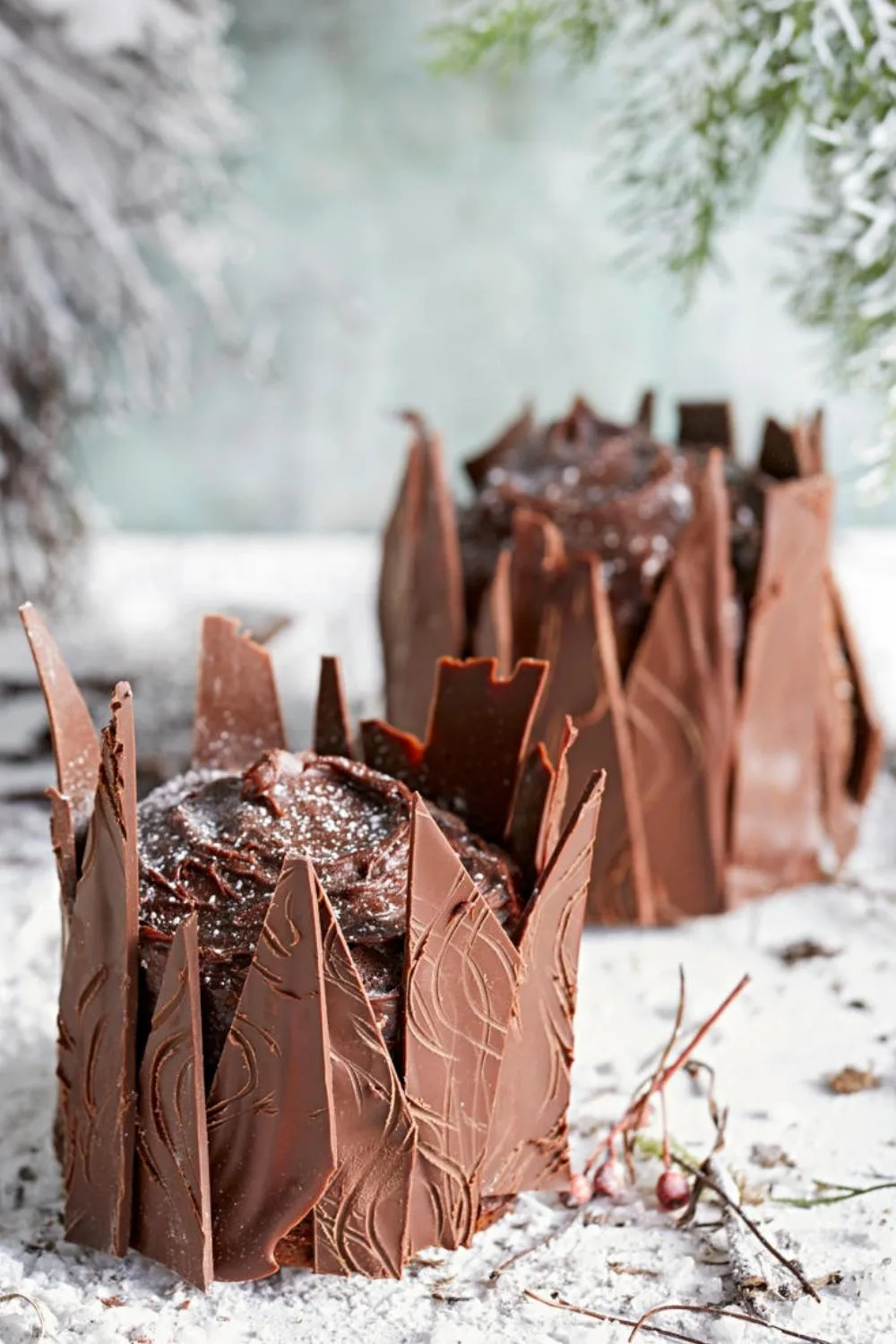 Dark chocolate, fig and spiced rum cakes