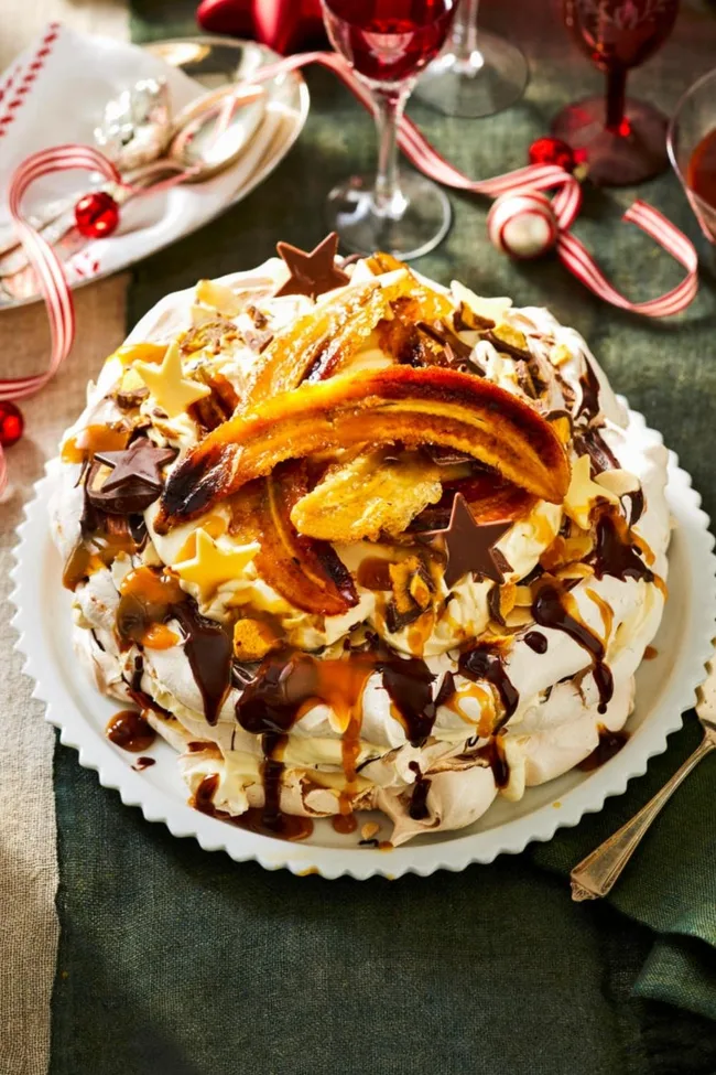 chocolate-almond-and-banana-pavlova-stack
