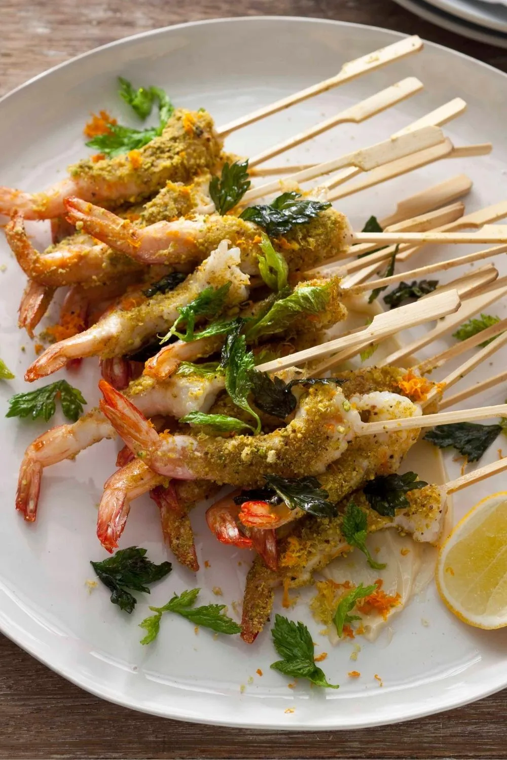 Spice-dusted prawn skewers