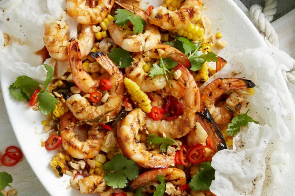 Grilled Prawns with Coconut Dressing Recipe - Better Homes & Gardens Australia