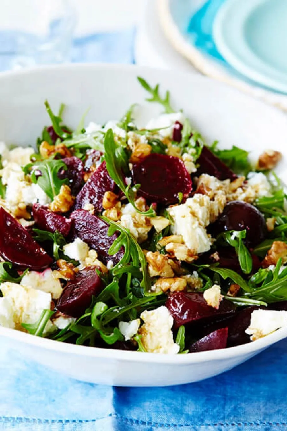 Easy beetroot, rocket and walnut summer salad