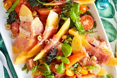 Tomato, melon and prosciutto salad