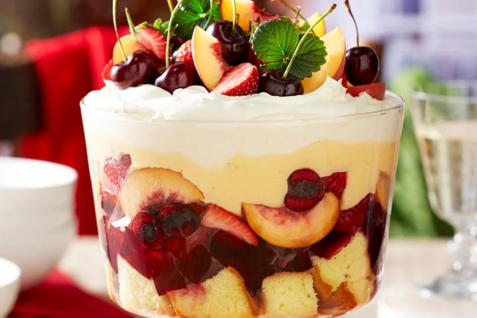 Peach, strawberry and cherry trifle recipe Recipe - Better Homes & Gardens Australia
