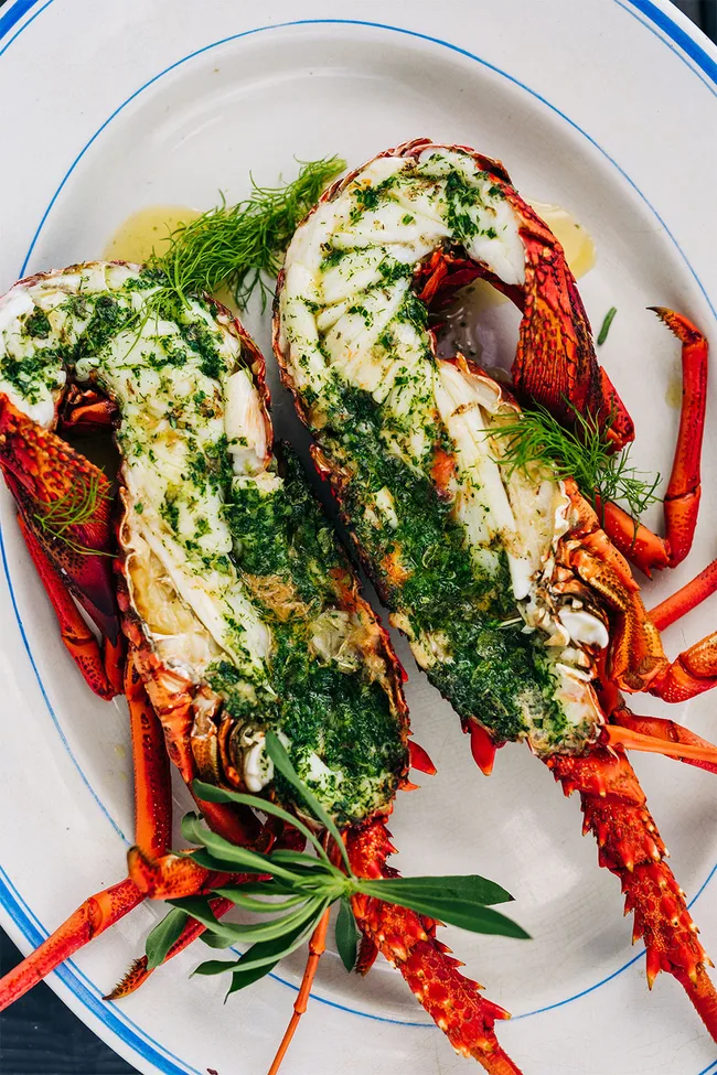 Steamed lobster