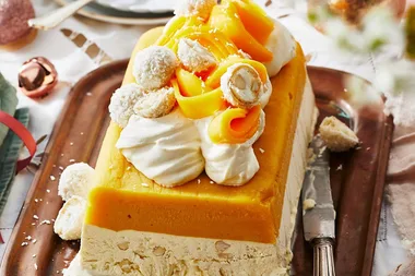 Mango ice-cream cake