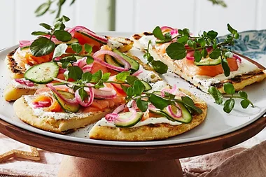Smoked salmon flatbreads