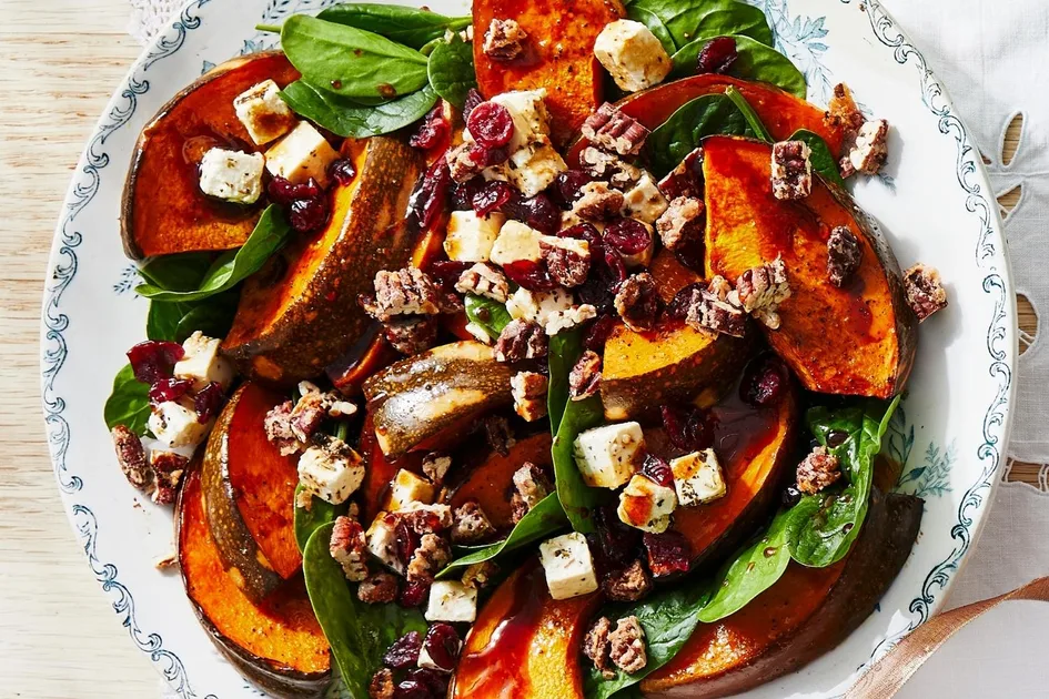Roasted Pumpkin Salad with Candied Chilli Pecans - Better Homes & Gardens Australia