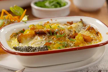 Ham and roasted vegetable bake