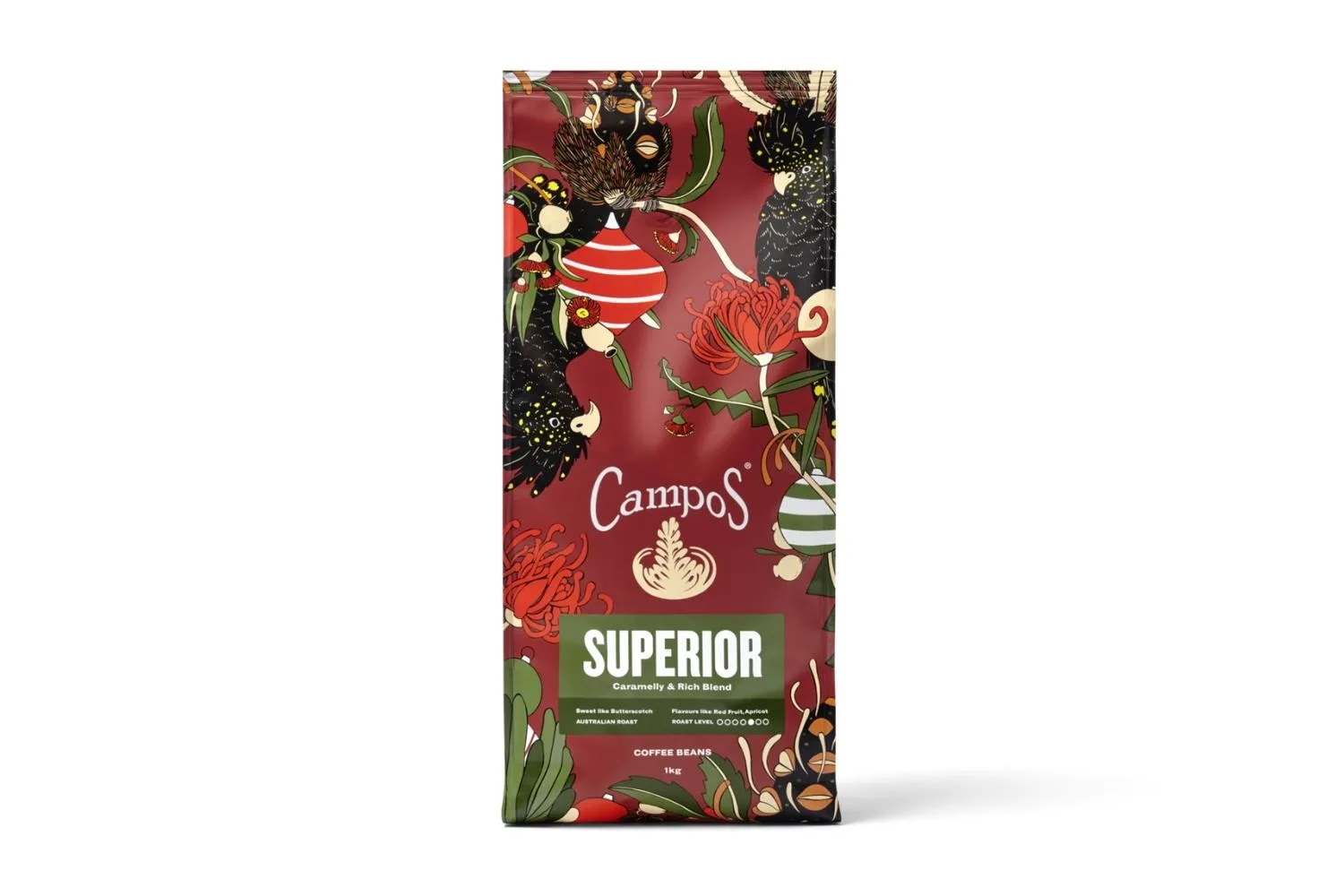 Campos Coffee’s Superior blend: 250gm (RRP: $15.50) and 1kg (RRP: $49) and will be available to purchase online (camposcoffee.com) as well as in Campos partner cafes