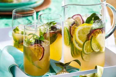 Fresh lemonade passionfruit mocktail