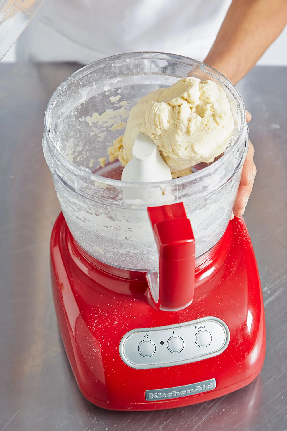 Process mixture in food processor