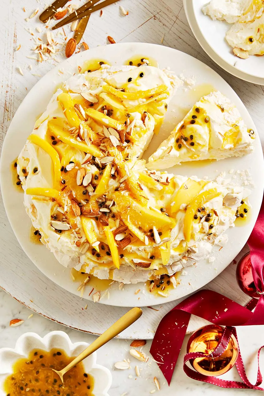Passionfruit pavlova