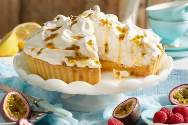 Lemon and passionfruit meringue pie