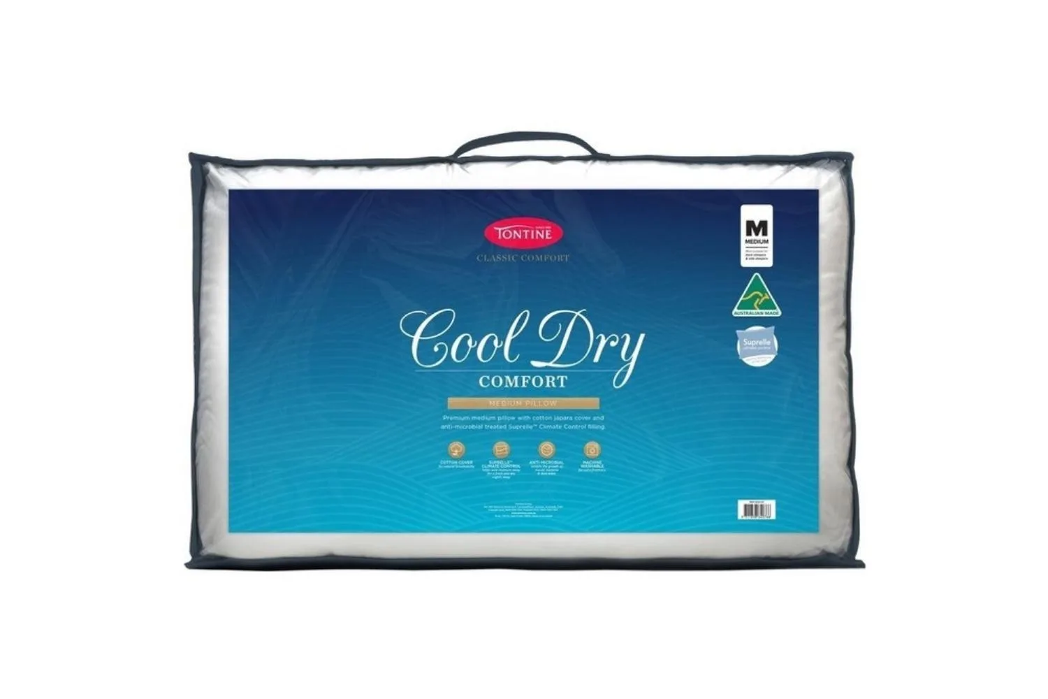 Tontine classic cool dry comfort medium density pillow, $64.95, Myer