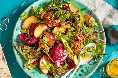 Peach and walnut salad