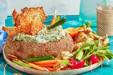 Spinach and onion cob dip.