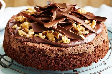 Gluten-free chocolate and walnut cake