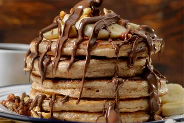 Buttermilk pancakes with Nutella