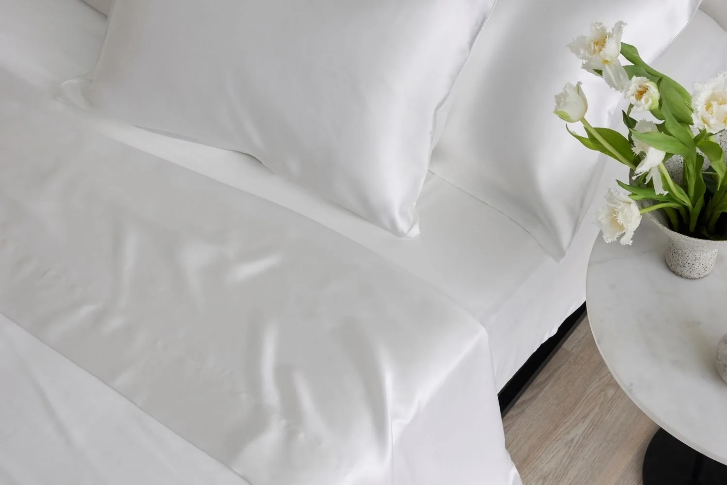white-silk-bed-sheet