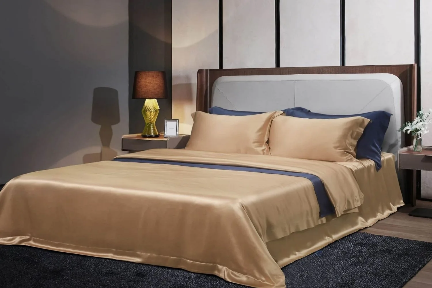 silk-bed-sheet-champagne-yellow-gold