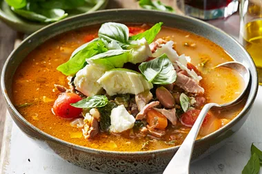 Italian chicken and borlotti bean soup