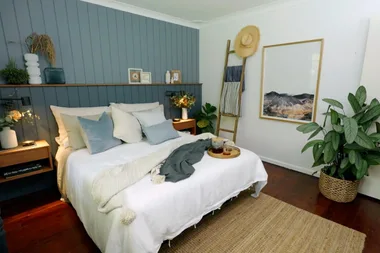 Adam and Juliet transform an old bedroom using shiplap boards