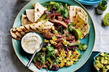 Beef fajitas with pineapple salsa