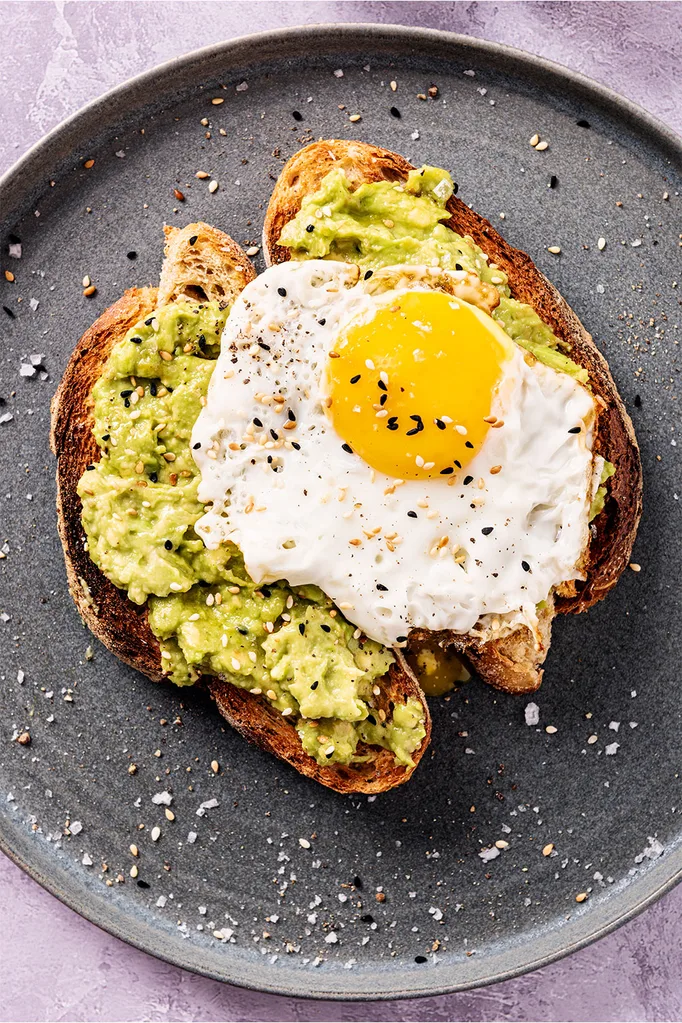 Eggs and avocado on toast