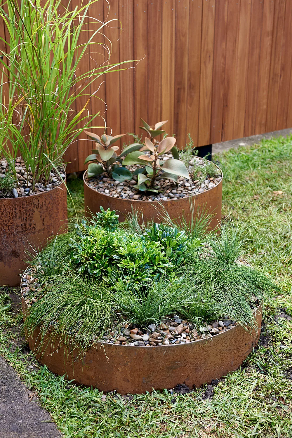Corten steel garden beds