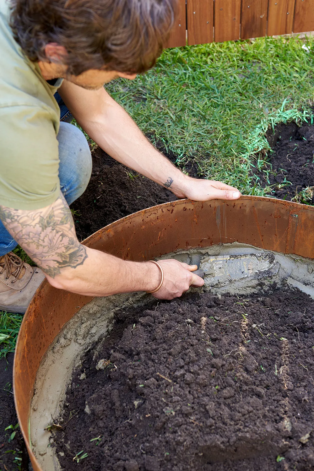 Fill with dirt