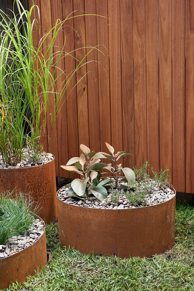 Corten steel garden beds