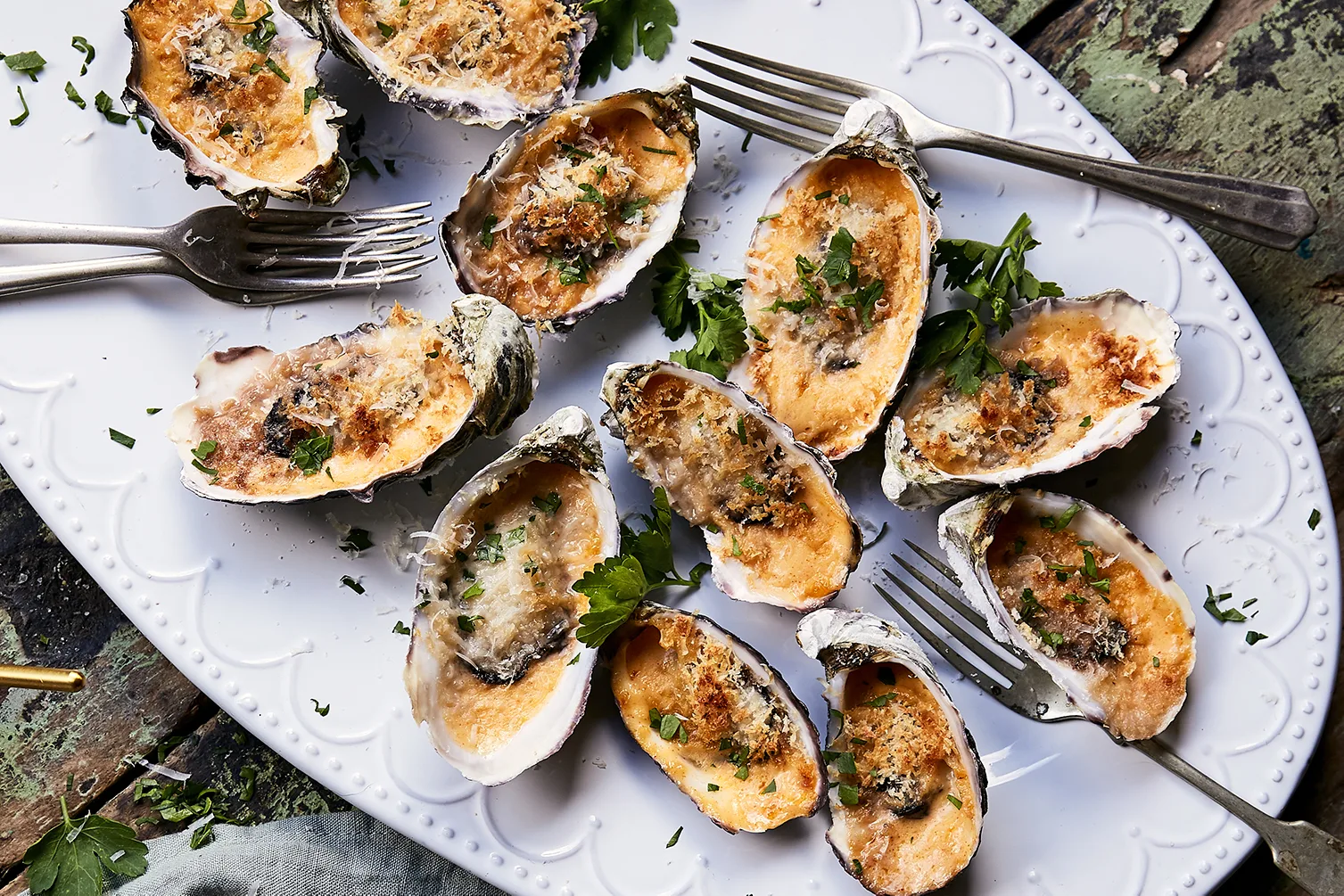 Oysters au gratin