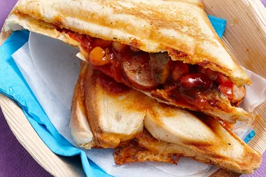 Cheesy sausage jaffle