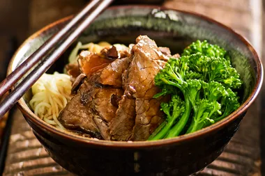 Slow-cooked mandarin and soy beef