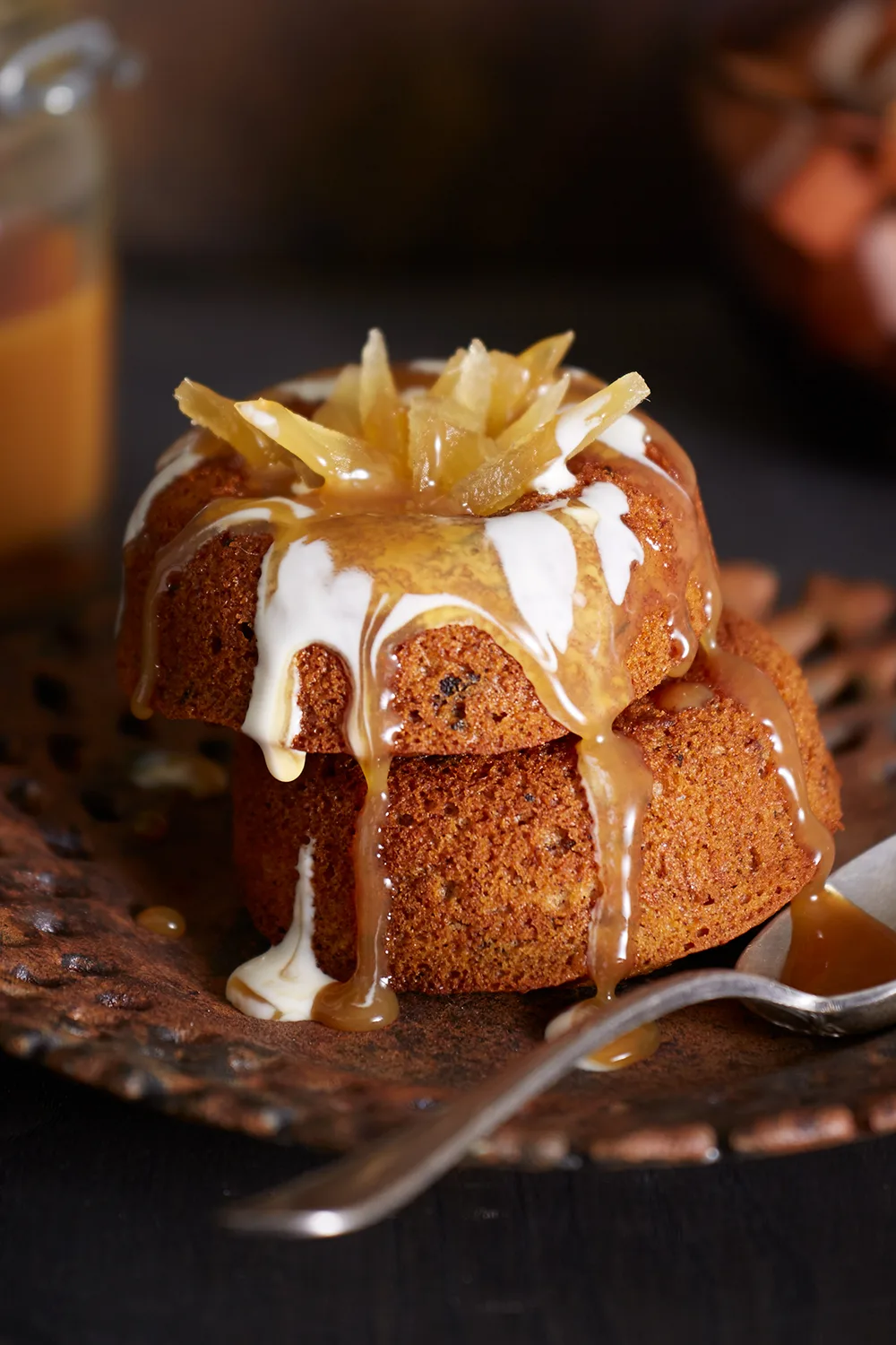 Sticky date pudding doughnuts