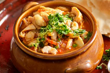Chicken and cannellini bean soup with gremolata