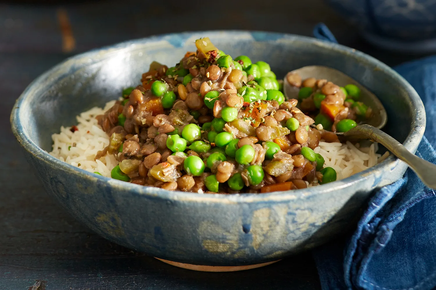 Lentil and pea stew
